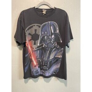 Vintage 90s Star Wars Darth Vader T-Shirt Boxy Large 22x26.5 Distressed Tee